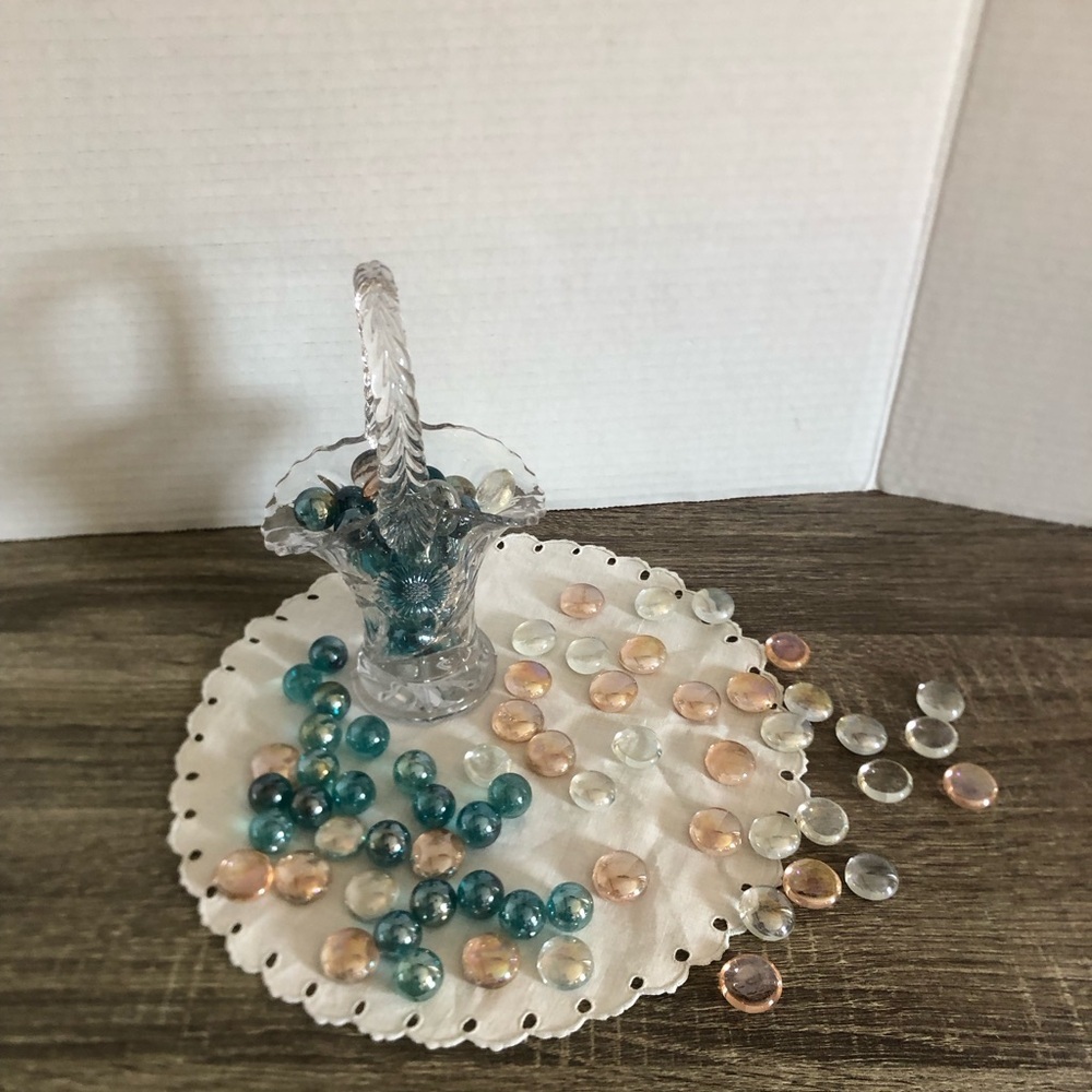 Vtg Glass Vase Filler Beads